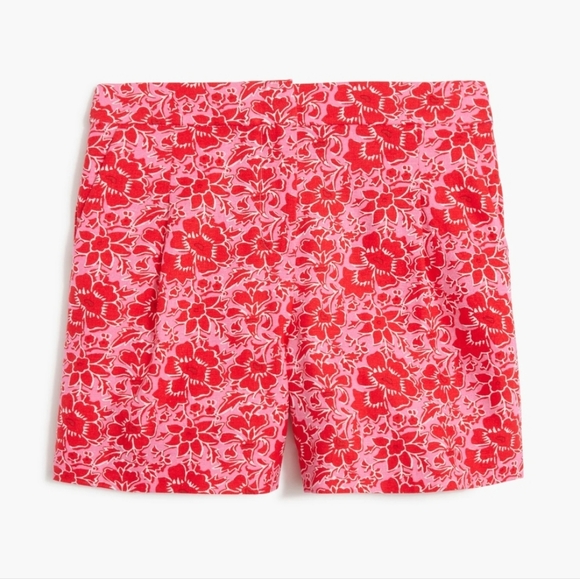 J.crew Printed elastic-back linen-blend pleated short - Picture 1 of 3